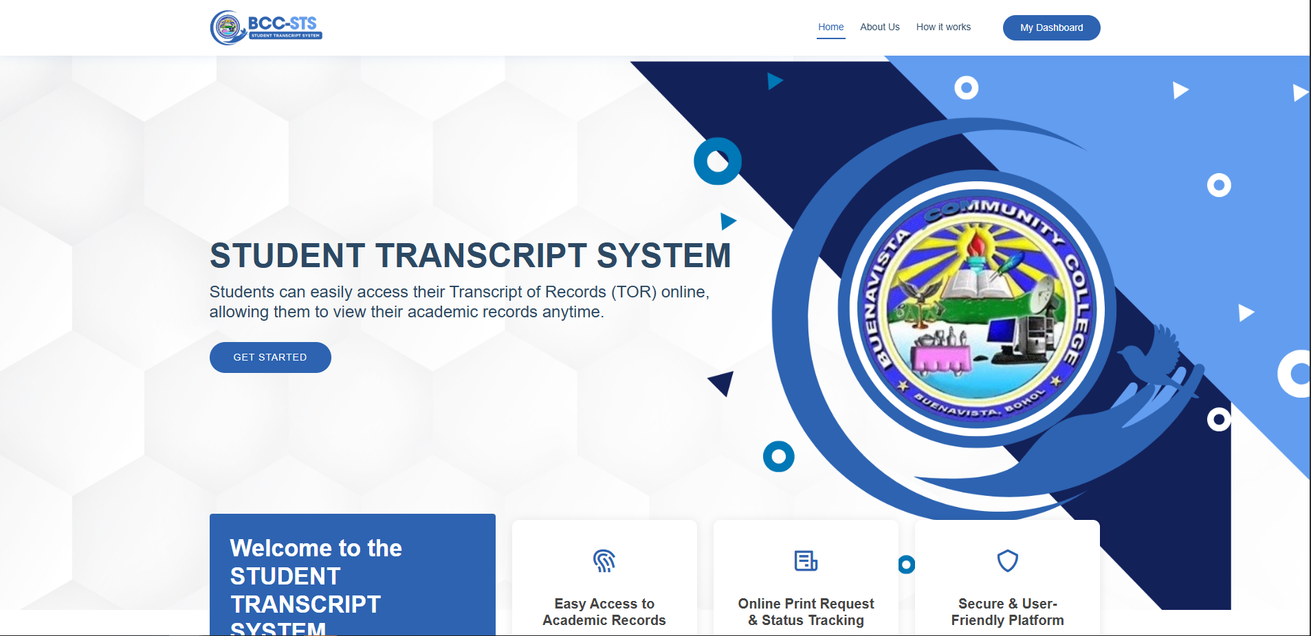 BCC STUDENT TRANSCRIPT SYSTEM